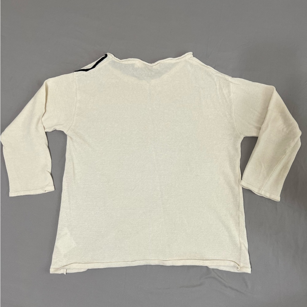 Cream Sweater with Black Abstract Design - Picture 9 of 13